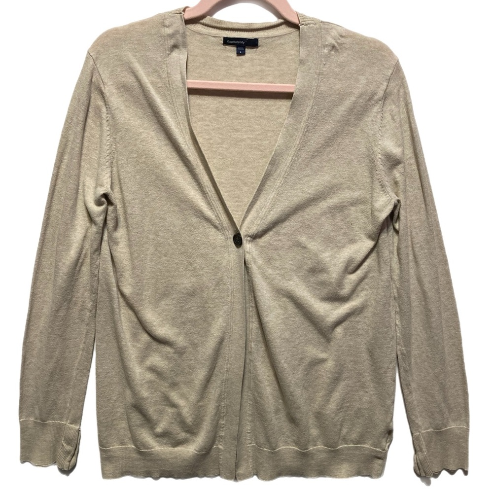 GapMaternity Large single button front cardigan tan GUC 12027